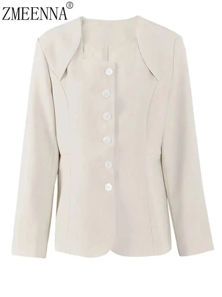 ZMEENNA Apricot Single Breasted Elegant Blazer Women New Square Collar Long Sleeve Jacket Fashion Spring Autumn 2024 XF2672
ZMEENNA Apricot Single Breasted Elegant Blazer Women New Square Collar Long Sleeve Jacket Fashion Spring Autumn 2024 XF2672