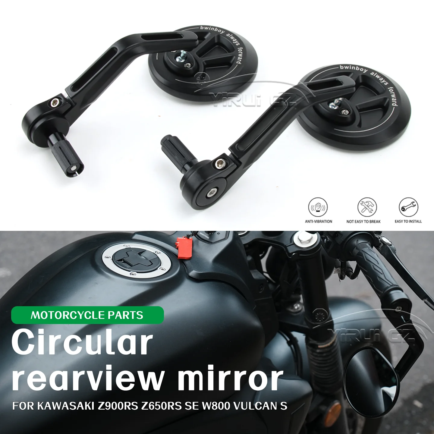 Motorcycle Rearview Handlebar Rearview Mirrors Retro Handlebars Side Mirrors FOR Kawasaki Z900RS Z650RS Z900RS SE W800 Vulcan S
Motorcycle Rearview Handlebar Rearview Mirrors Retro Handlebars Side Mirrors FOR Kawasaki Z900RS Z650RS Z900RS SE W800 Vulcan S