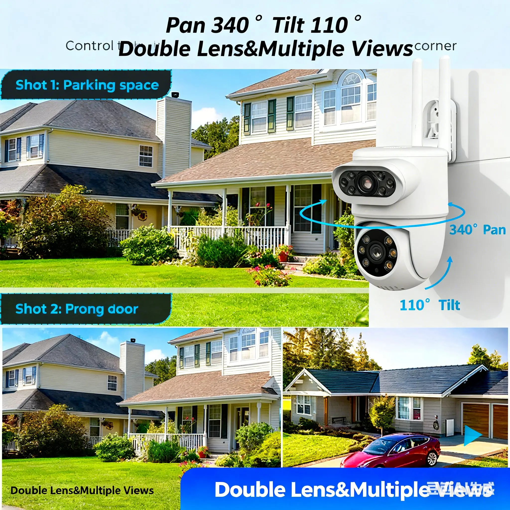 Tuya 5K 10MP Outdoor Security Camera, Dual Lens PTZ Auto Tracking, WiFi 24/7 Record, Works with Alexa Google Assistant
Tuya 5K 10MP Outdoor Security Camera, Dual Lens PTZ Auto Tracking, WiFi 24/7 Record, Works with Alexa Google Assistant