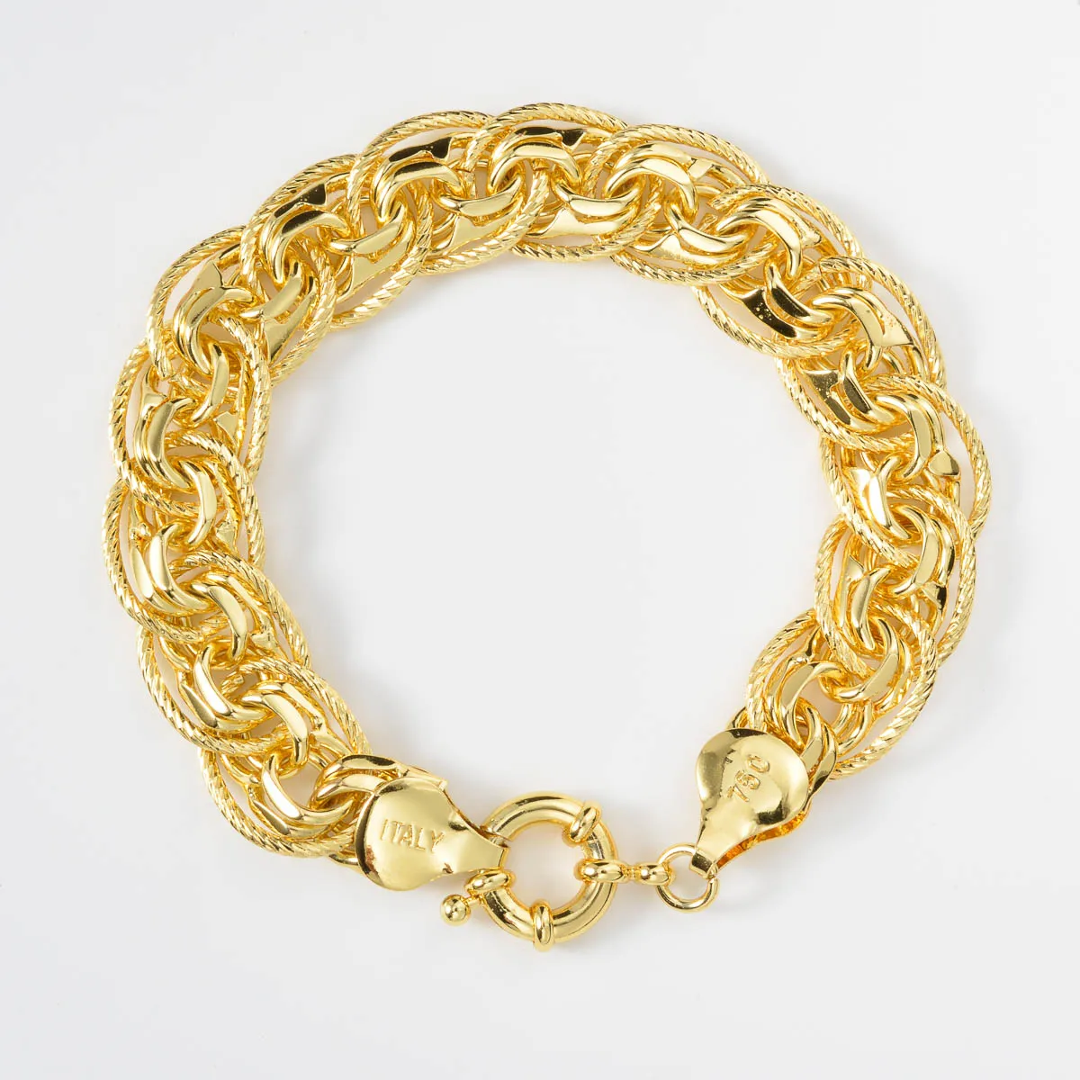 Italian 750 Copper Bracelet Dubai 18K Gold Plating Chain-link Jellyfish Clasp Bangle Jewelry Accessories Fashion Holiday Gifts
Italian 750 Copper Bracelet Dubai 18K Gold Plating Chain-link Jellyfish Clasp Bangle Jewelry Accessories Fashion Holiday Gifts