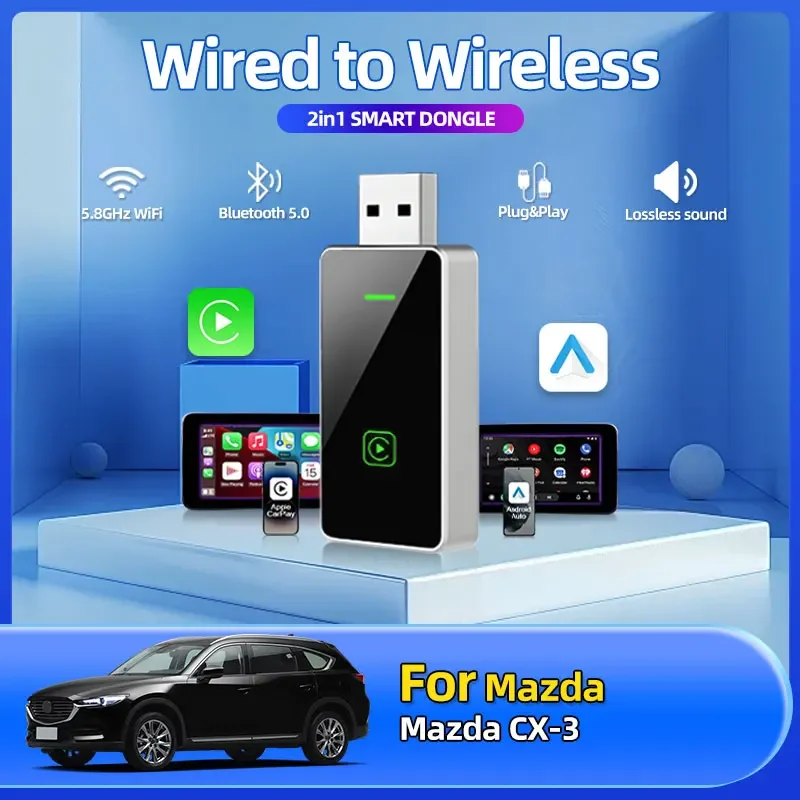 New Wireless CarPlay Android Auto Wireless Adapter Smart Mini Box Plug And Play WiFi Fast Connect Car Accessories For Mazda CX-3
New Wireless CarPlay Android Auto Wireless Adapter Smart Mini Box Plug And Play WiFi Fast Connect Car Accessories For Mazda CX-3