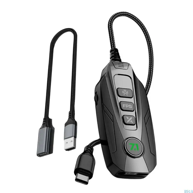 R91A GS20 Type C/USB Mini Sound Card 7.1 Channel External with Virtual Surround Sound
R91A GS20 Type C/USB Mini Sound Card 7.1 Channel External with Virtual Surround Sound