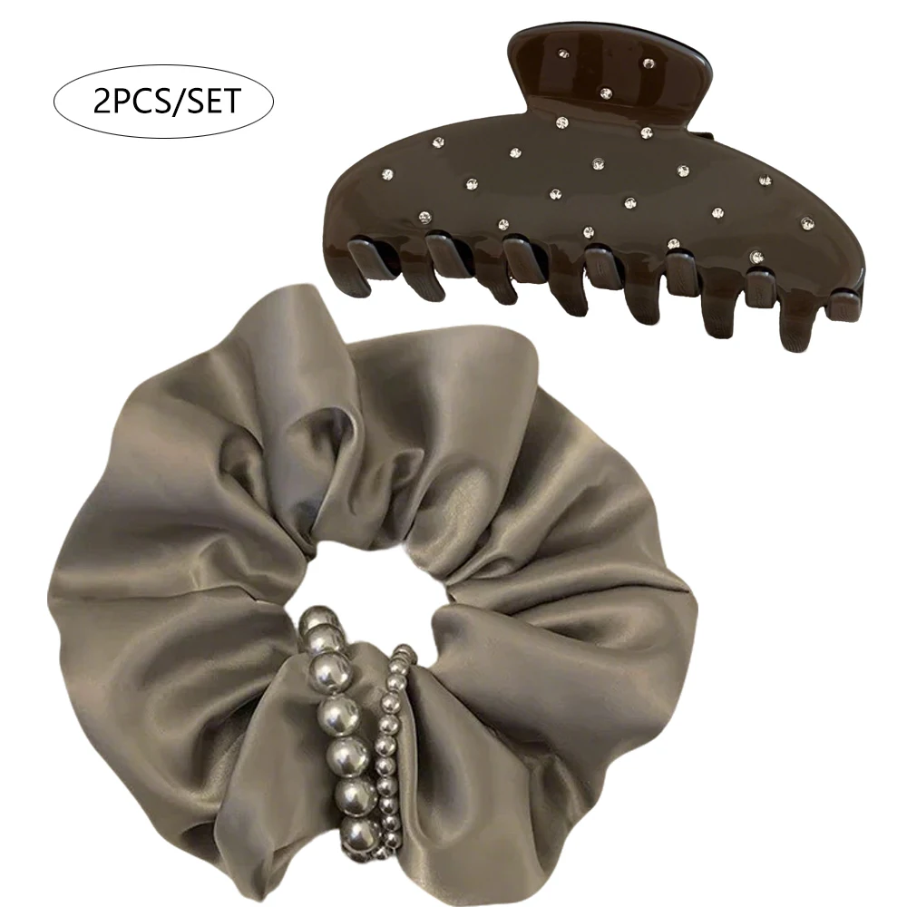 2PCS Set claw clip and scrunchies set hair bands elastic accessoires Headdress vintage korean adult kpop luxury designer elegant
2PCS Set claw clip and scrunchies set hair bands elastic accessoires Headdress vintage korean adult kpop luxury designer elegant
