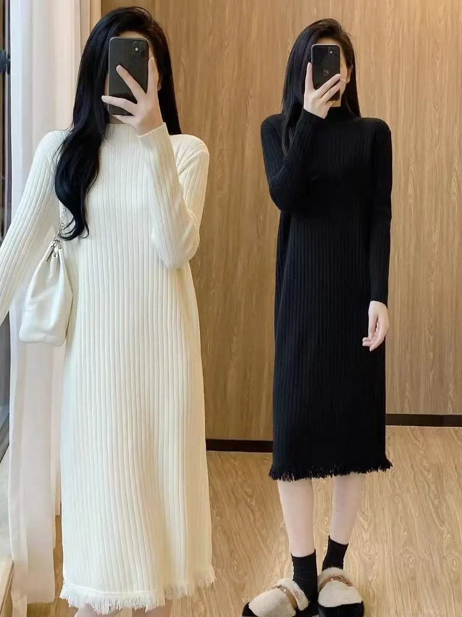 Loose Knitted Sweater Dr Women's Mid-Length Open-Knitted Tassel Autumn Winter Warm f-High Collar Long Sve Dr
Loose Knitted Sweater Dr Women's Mid-Length Open-Knitted Tassel Autumn Winter Warm f-High Collar Long Sve Dr