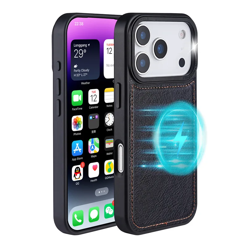 JavicTech Soft Leather Case for iPhone 17 Pro Max for Magsafe Magnetic Wireless Charge Protective Phone Cover
JavicTech Soft Leather Case for iPhone 17 Pro Max for Magsafe Magnetic Wireless Charge Protective Phone Cover