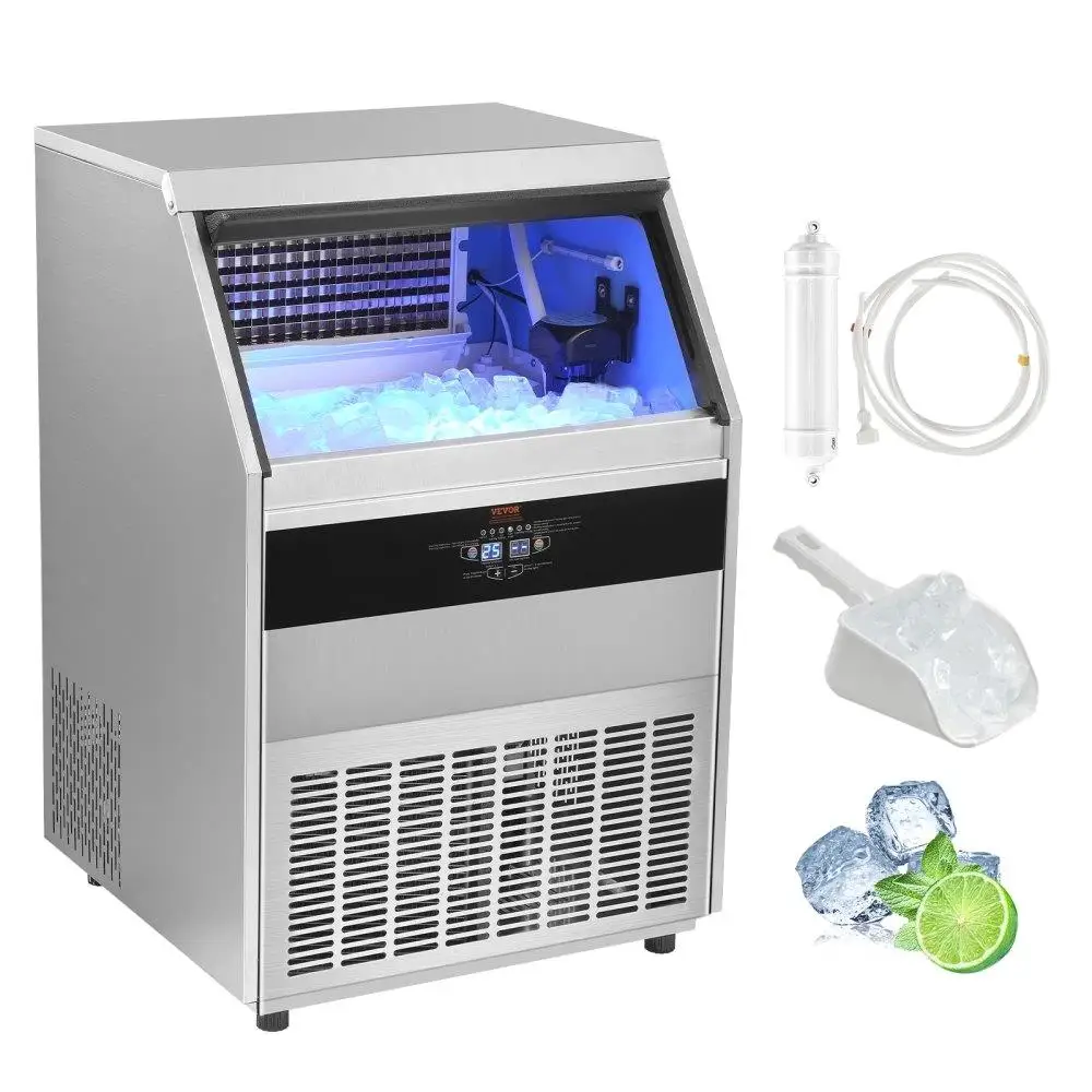 Commercial Ice Maker 450 lbs Capacity 160 Ice Cubes in 12-15 Minutes Freestanding Cabinet with 130 lbs Storage Digital
Commercial Ice Maker 450 lbs Capacity 160 Ice Cubes in 12-15 Minutes Freestanding Cabinet with 130 lbs Storage Digital