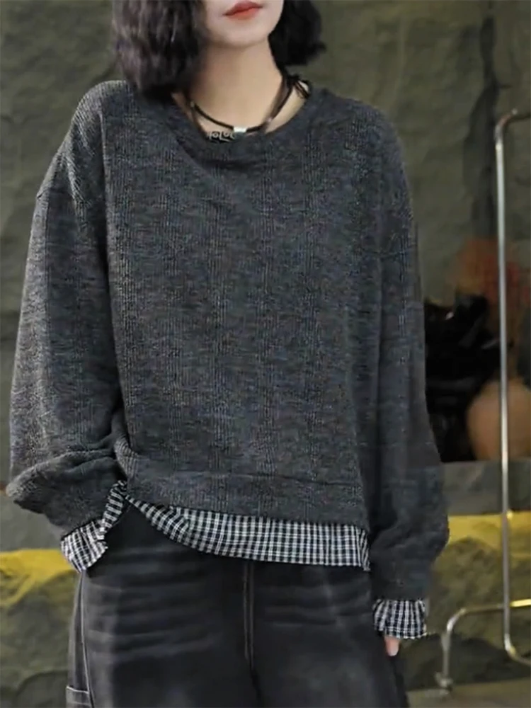 Корейский элитный вязаный свитер в клетку с элементами стеганой ткани, осенне-зимняя новинка, большие размеры, стройнящий универсальный топ для женщин...
Корейский элитный вязаный свитер в клетку с элементами стеганой ткани, осенне-зимняя новинка, большие размеры, стройнящий универсальный топ для женщин...