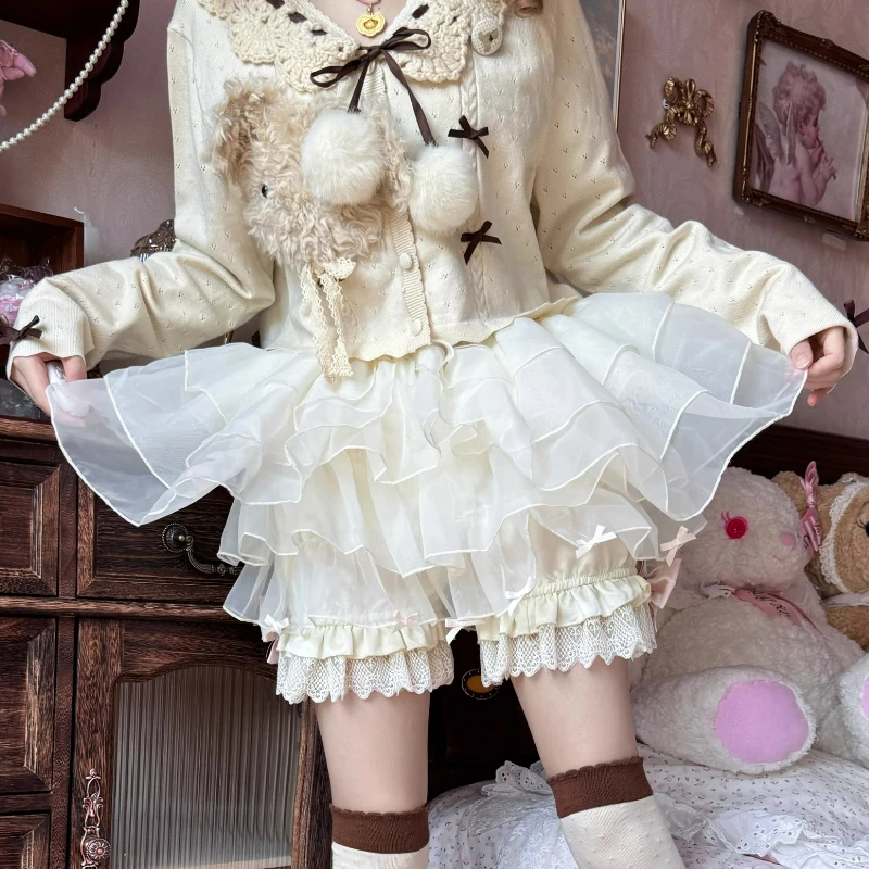 Japanese Kawaii Lolita Safety Short Pants Women Sweet Mesh Bow Ruffleds Knickers Girls Harajuku Y2k Elastic Waist Cute Bloomers
Japanese Kawaii Lolita Safety Short Pants Women Sweet Mesh Bow Ruffleds Knickers Girls Harajuku Y2k Elastic Waist Cute Bloomers