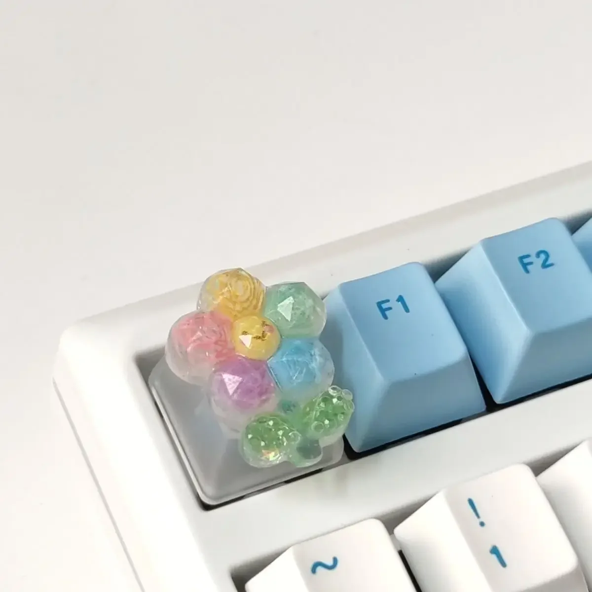 Handmade R4 transparent colorful flower transparent cute cartoon mechanical keyboard personalized keycap cross shaft available
Handmade R4 transparent colorful flower transparent cute cartoon mechanical keyboard personalized keycap cross shaft available