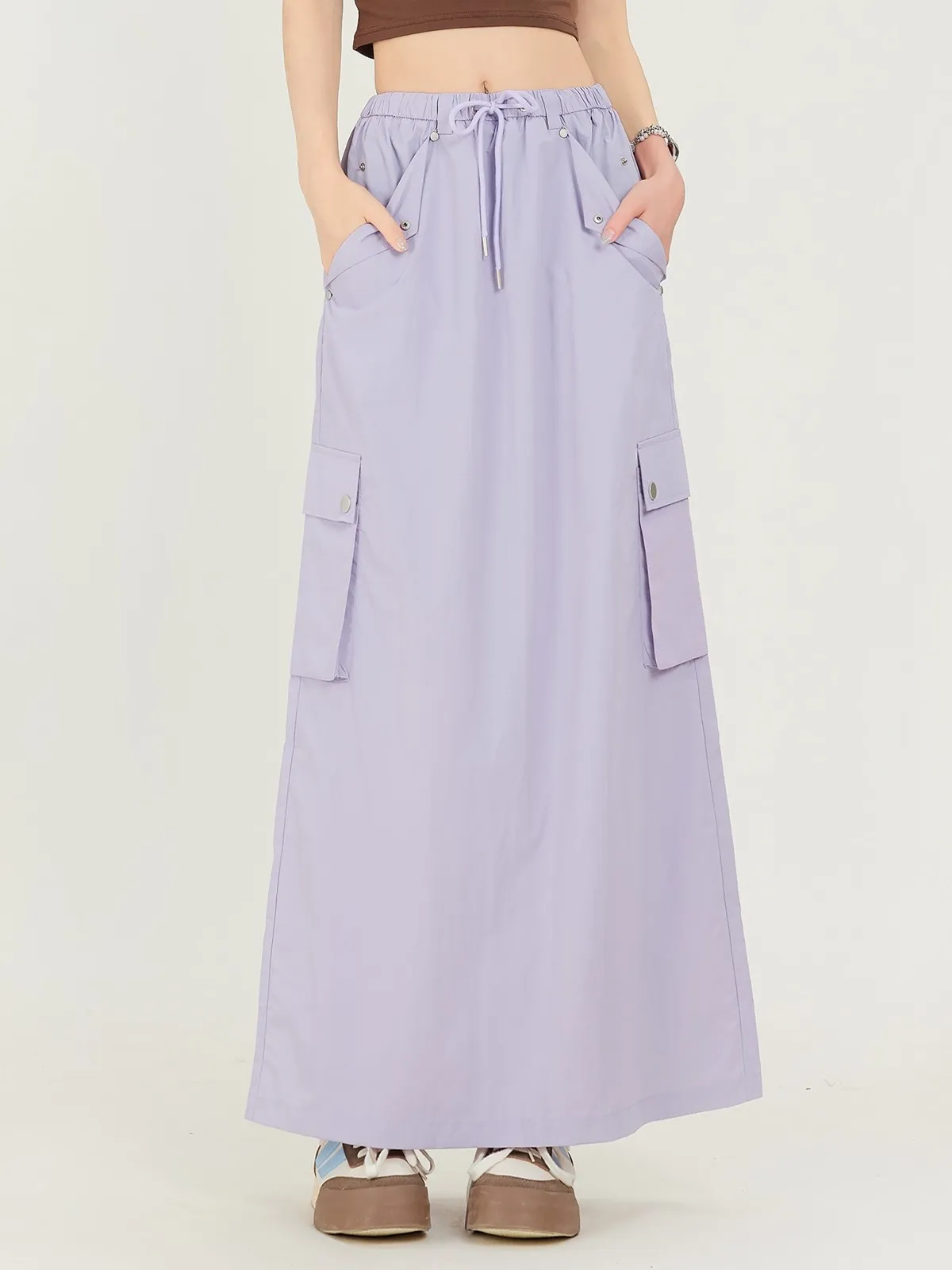 ZHISILAO New Drawsting Long Skirt Women Vintage Casual Pocket Cargo Skirt Summer 2024
ZHISILAO New Drawsting Long Skirt Women Vintage Casual Pocket Cargo Skirt Summer 2024