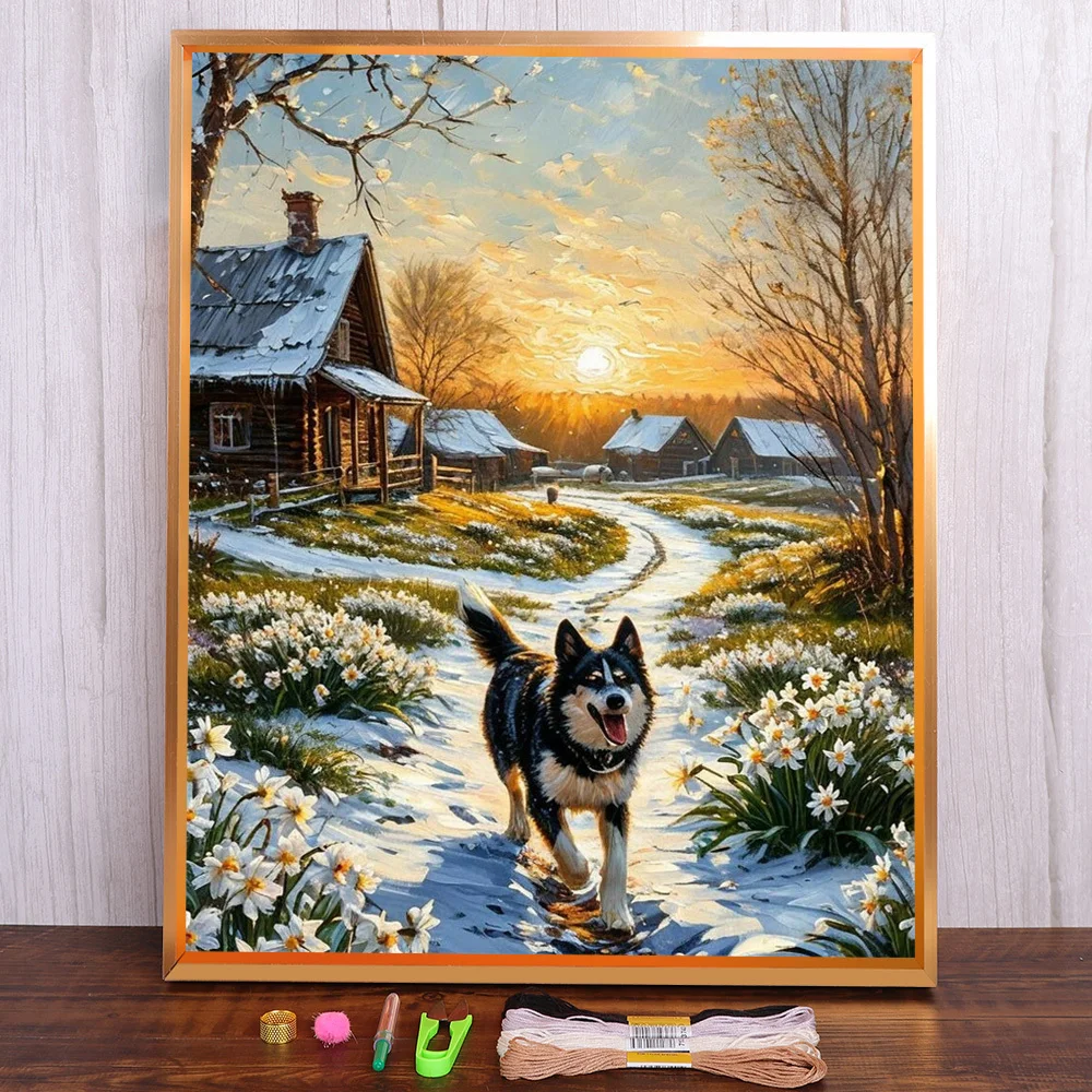 Husky Dog Pre-Printed Cross Stitch Set DIY Embroidery DMC Threads Hobby Handiwork Handmade Handicraft Counted Package Different
Husky Dog Pre-Printed Cross Stitch Set DIY Embroidery DMC Threads Hobby Handiwork Handmade Handicraft Counted Package Different
