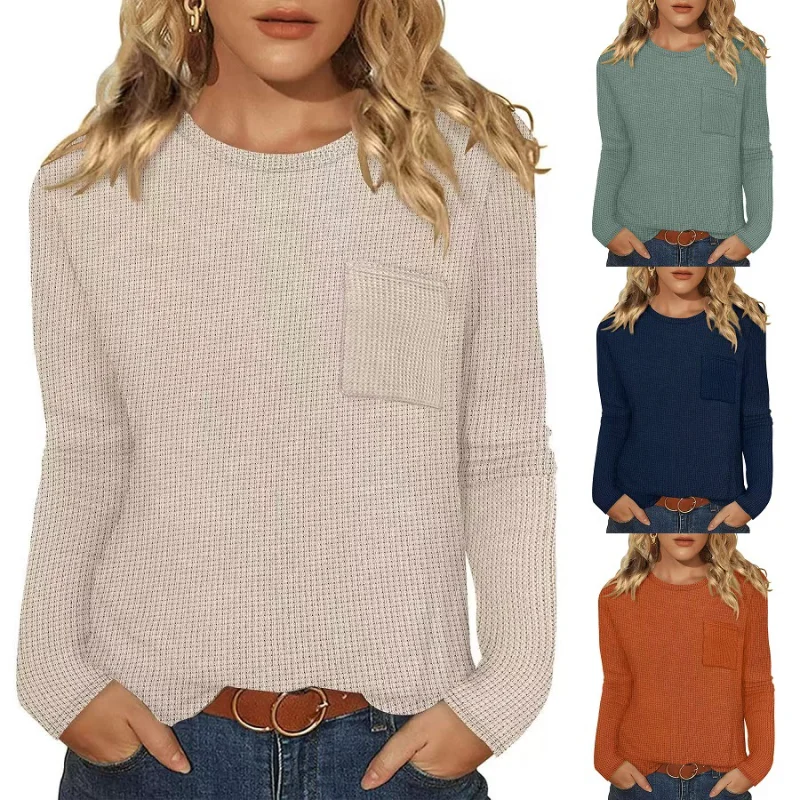 Women's Spring Autumn New Style Fashion Casual Versatile Pocket Long Sleeve T Shirt Solid Color Pullover Sweatshirt
Women's Spring Autumn New Style Fashion Casual Versatile Pocket Long Sleeve T Shirt Solid Color Pullover Sweatshirt