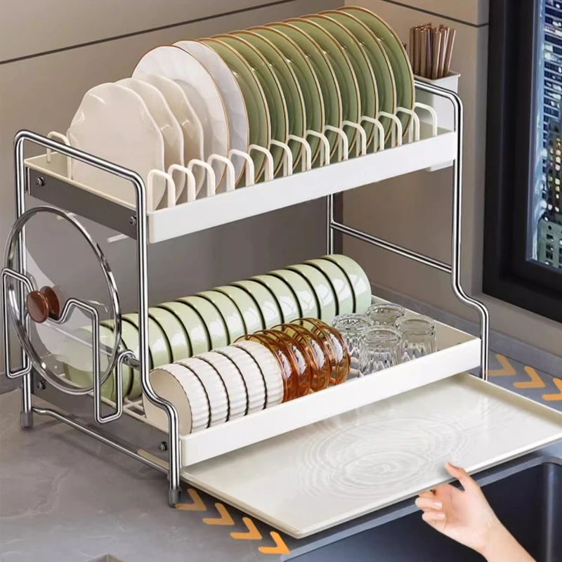 Kitchen storage rack, kitchen draining dishes, light luxury storage dish rack, household storage of dishes and chopsticks
Kitchen storage rack, kitchen draining dishes, light luxury storage dish rack, household storage of dishes and chopsticks