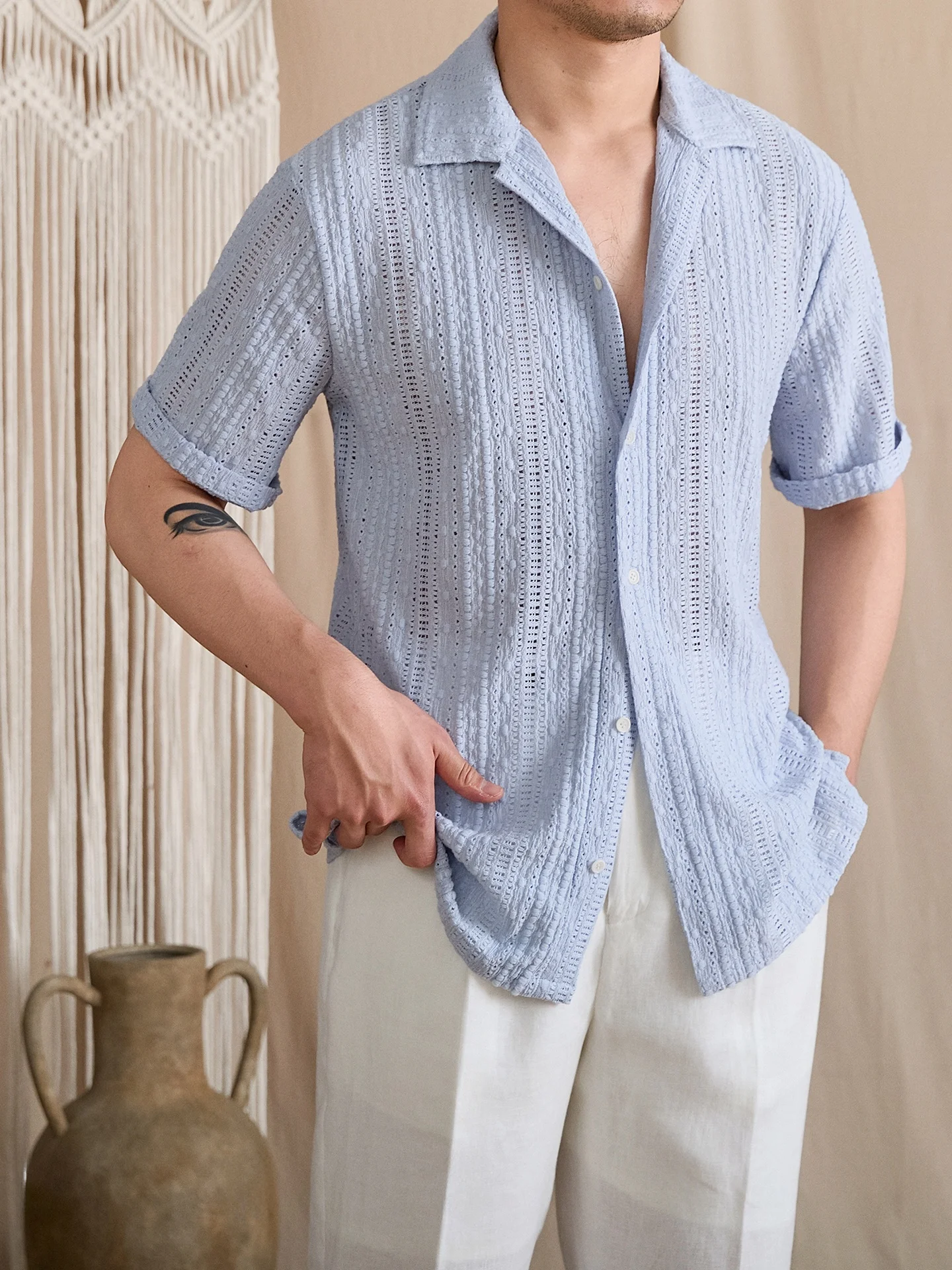 Mr. Deer Three Fashionable Cotton Blend Embroidered Cuban Collar Short Sleeve Men's Shirt Breathable Casual Style Standard Fit
Mr. Deer Three Fashionable Cotton Blend Embroidered Cuban Collar Short Sleeve Men's Shirt Breathable Casual Style Standard Fit