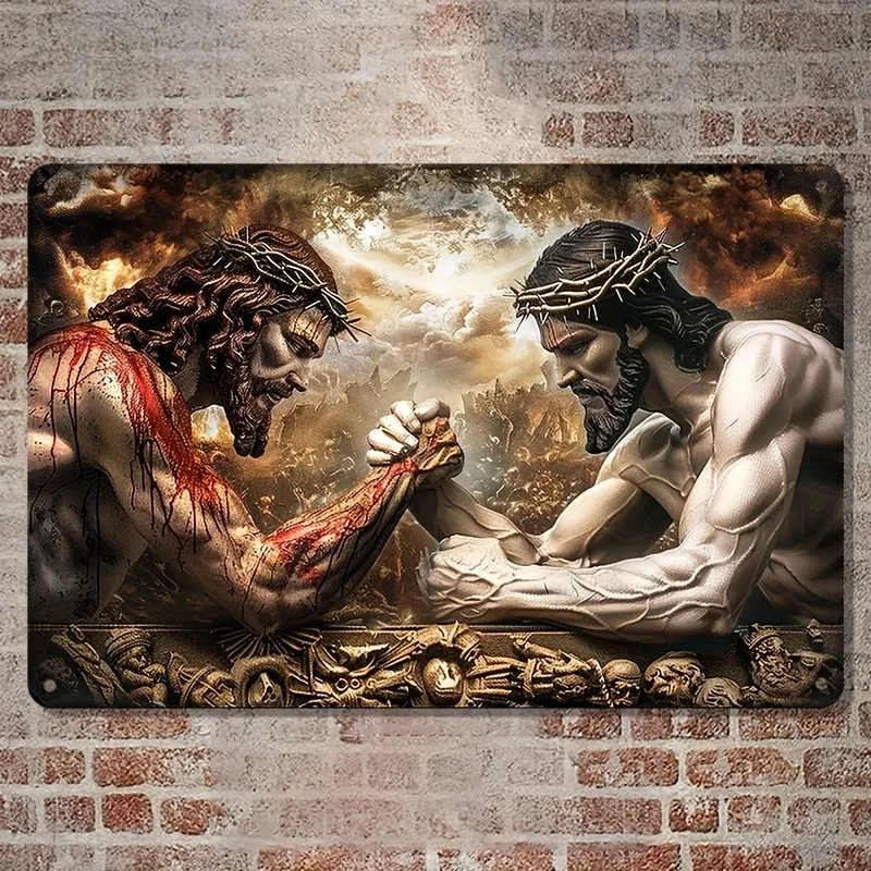 2D Flat Religious Art: Jesus Christ Arm Wrestling Wall Decoration, Suitable for Home, Kitchen, Bar, Door, Wall, Scene, and More
2D Flat Religious Art: Jesus Christ Arm Wrestling Wall Decoration, Suitable for Home, Kitchen, Bar, Door, Wall, Scene, and More