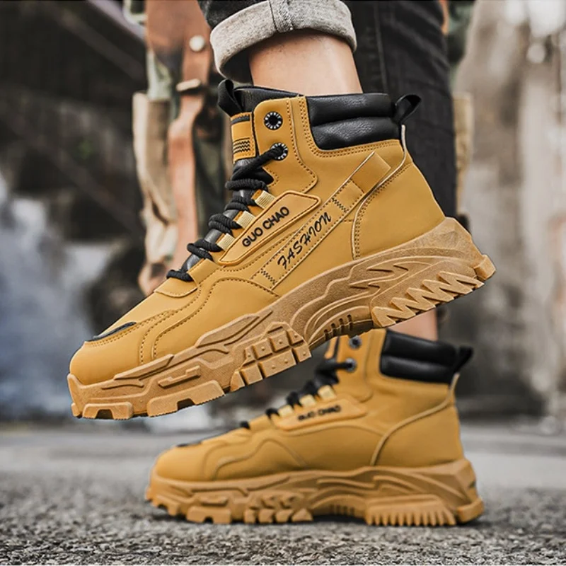 Men's High-Top Outdoor Climbing Boots Spring Fashion Anti-Slip Waterproof Breathable round Toe PU Leather Zipper Closure
Men's High-Top Outdoor Climbing Boots Spring Fashion Anti-Slip Waterproof Breathable round Toe PU Leather Zipper Closure