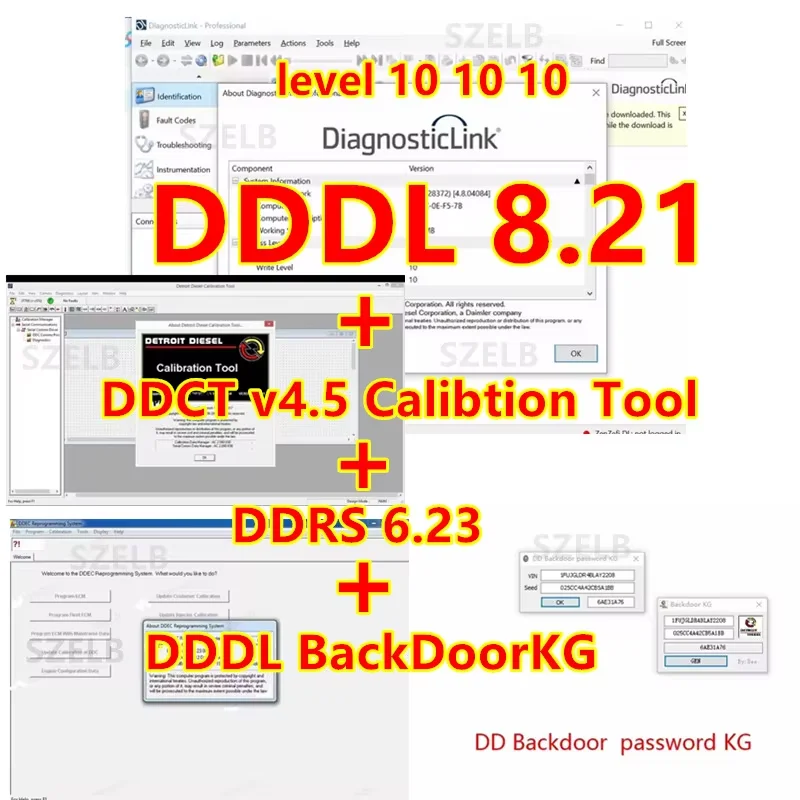 DDDL 8,21 1 шт. Детройт Дизельный диагностический уровень 10 + 10 + 10 + DDDL BackDoorKG + DRS 6,23 + инструмент для калибровки DDCT v4.5 
DDDL 8,21 1 шт. Детройт Дизельный диагностический уровень 10 + 10 + 10 + DDDL BackDoorKG + DRS 6,23 + инструмент для калибровки DDCT v4.5