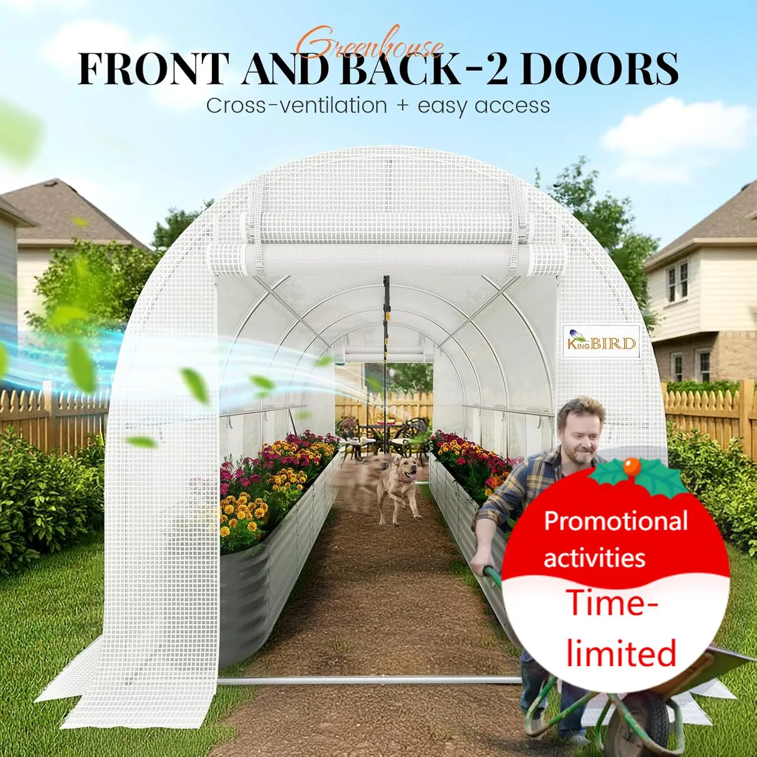 Premium 15x7x7 FT Greenhouse for Outdoors, Large Walk-in Heavy Duty Galvanized Steel Frame, Mesh Door Screen Window Hoop Plant W
Premium 15x7x7 FT Greenhouse for Outdoors, Large Walk-in Heavy Duty Galvanized Steel Frame, Mesh Door Screen Window Hoop Plant W