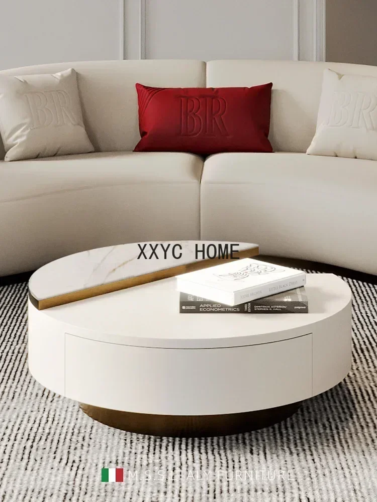 Light Luxury Natural Marble Round Coffee Table with Drawer
Light Luxury Natural Marble Round Coffee Table with Drawer