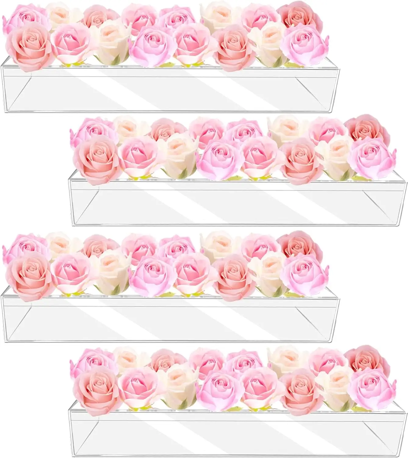 4Pcs Acrylic Flower Vase with 64 Holes,63 inch Decorative Long Clear Vase Modern,Rectangular Acrylic Vases Clear Floral
4Pcs Acrylic Flower Vase with 64 Holes,63 inch Decorative Long Clear Vase Modern,Rectangular Acrylic Vases Clear Floral