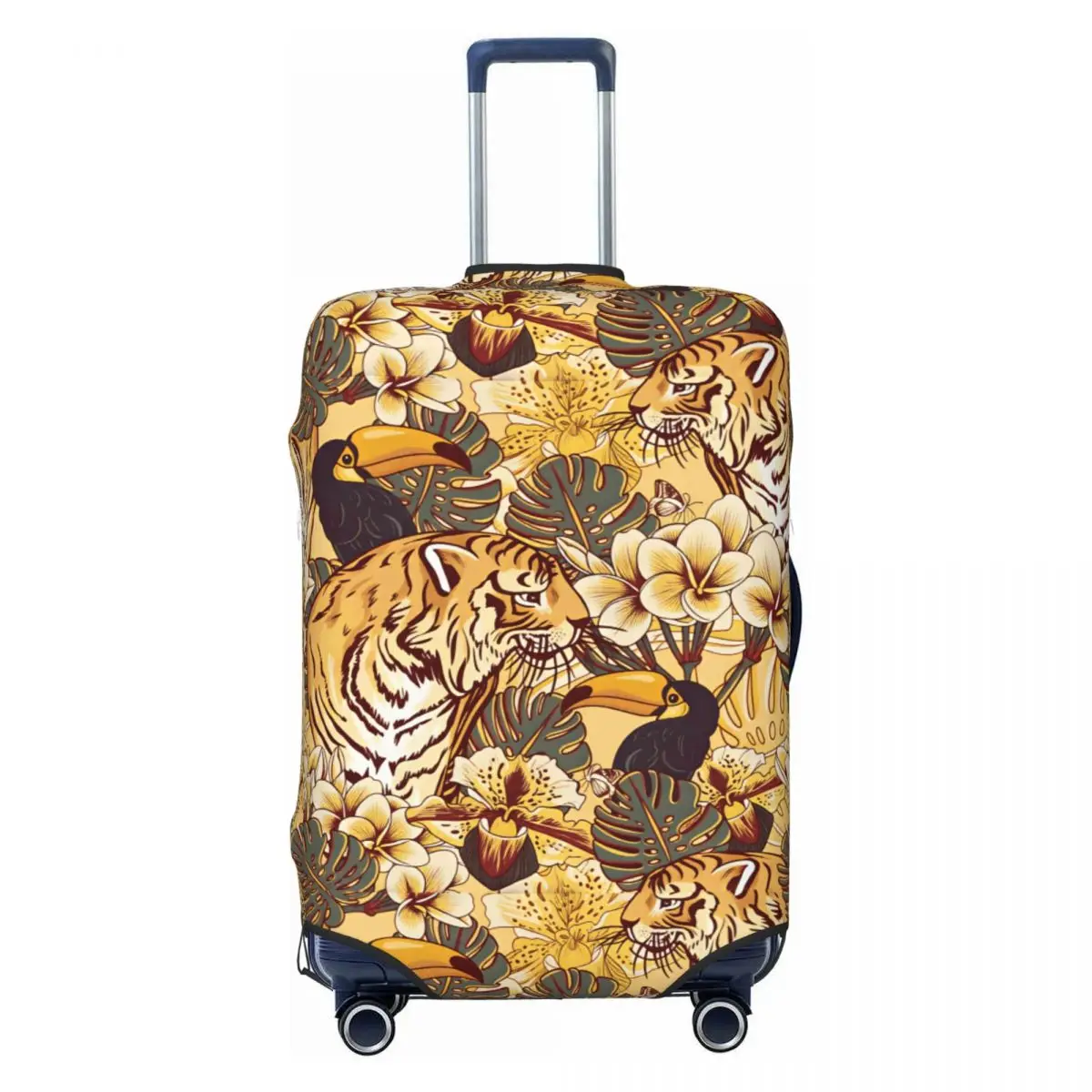 Custom Tropical Tiger Toucan Floral Luggage Cover Protector Fashion Travel Suitcase Protective Cover for 18-32 Inch
Custom Tropical Tiger Toucan Floral Luggage Cover Protector Fashion Travel Suitcase Protective Cover for 18-32 Inch