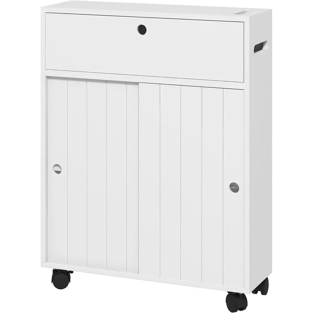 Rolling Slim Storage Cabinet for Toilet Paper, White, with Adjustable Shelves for Small Bathrooms
Rolling Slim Storage Cabinet for Toilet Paper, White, with Adjustable Shelves for Small Bathrooms