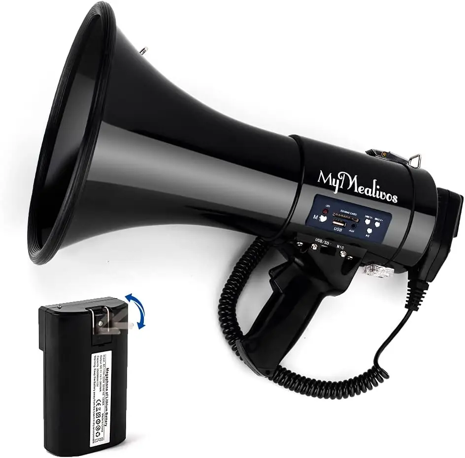50W Bluetooth Megaphone with Siren, 1600ft Range & Detachable Mic
50W Bluetooth Megaphone with Siren, 1600ft Range & Detachable Mic