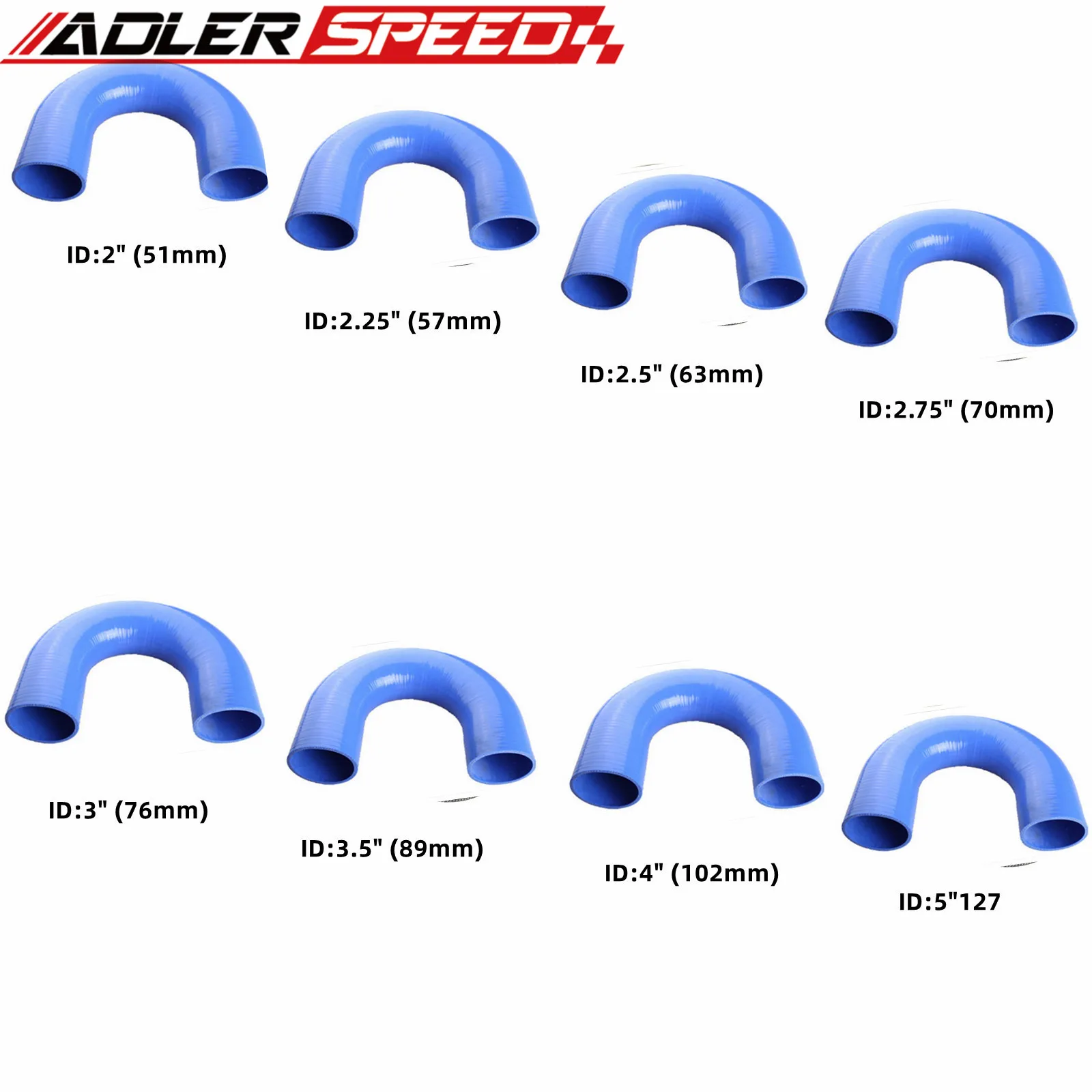 ID 51mm 55mm 57mm 60mm 63mm 70mm 75mm 180 Degree Reduce Elbow General Silicone Coolant Intercooler Pipe Turbo Air Tube Hose
ID 51mm 55mm 57mm 60mm 63mm 70mm 75mm 180 Degree Reduce Elbow General Silicone Coolant Intercooler Pipe Turbo Air Tube Hose