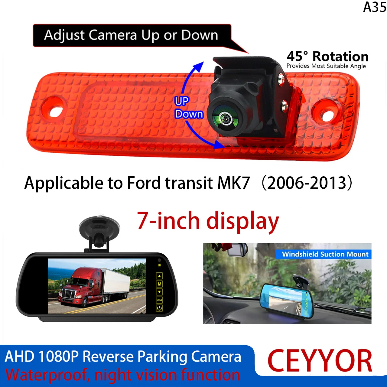 AHD 1080P High Brake Light Rear View Camera Kit 7" Monitor For Ford Transit MK7 2006-2013
AHD 1080P High Brake Light Rear View Camera Kit 7" Monitor For Ford Transit MK7 2006-2013