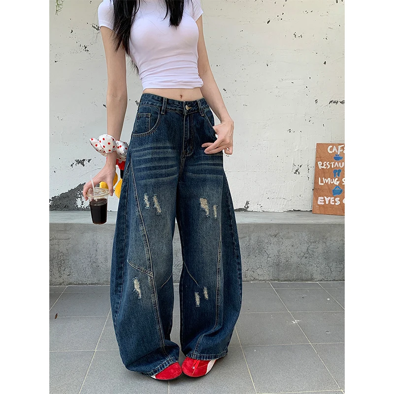 Y2K 2000S Ripped Jeans Women Vintage Streetwear Wide Leg Denim Pants Harajuku Grunge High Waist Baggy Casual Straight Trousers 
Y2K 2000S Ripped Jeans Women Vintage Streetwear Wide Leg Denim Pants Harajuku Grunge High Waist Baggy Casual Straight Trousers