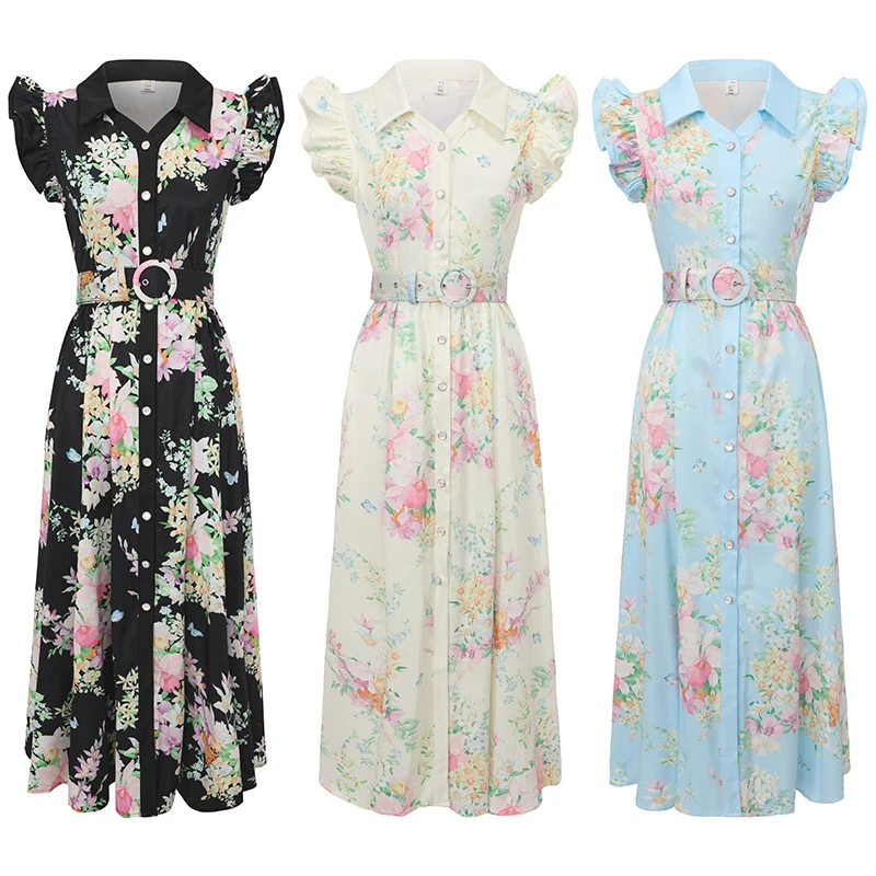 Elegant Mid-Length Floral Print Dress with Puff Sleeves And Lace Hem for Women Spring Summer New Arrival Vintage Style
Elegant Mid-Length Floral Print Dress with Puff Sleeves And Lace Hem for Women Spring Summer New Arrival Vintage Style
