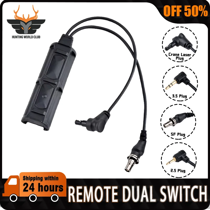 Tactical Crane Dual Pressure Button Switch SF PLUG 2.5/3.5MM Remote Switches Fit PEQ DBAL OGL Laser M300M600 Hunting Flashlight
Tactical Crane Dual Pressure Button Switch SF PLUG 2.5/3.5MM Remote Switches Fit PEQ DBAL OGL Laser M300M600 Hunting Flashlight