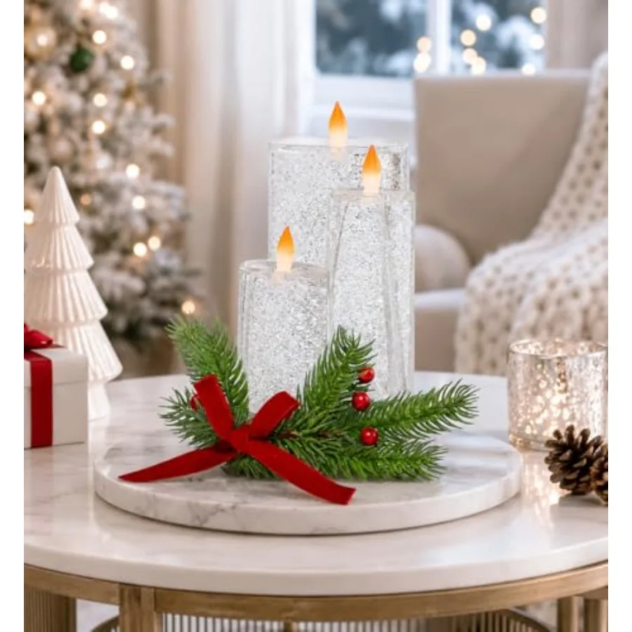 Tabletop Snow Globe Candle Water Spinning LED Lighted Acrylic Candle Décor Battery Operated Christmas Decoration 6.8" H x 4.8"
Tabletop Snow Globe Candle Water Spinning LED Lighted Acrylic Candle Décor Battery Operated Christmas Decoration 6.8" H x 4.8"