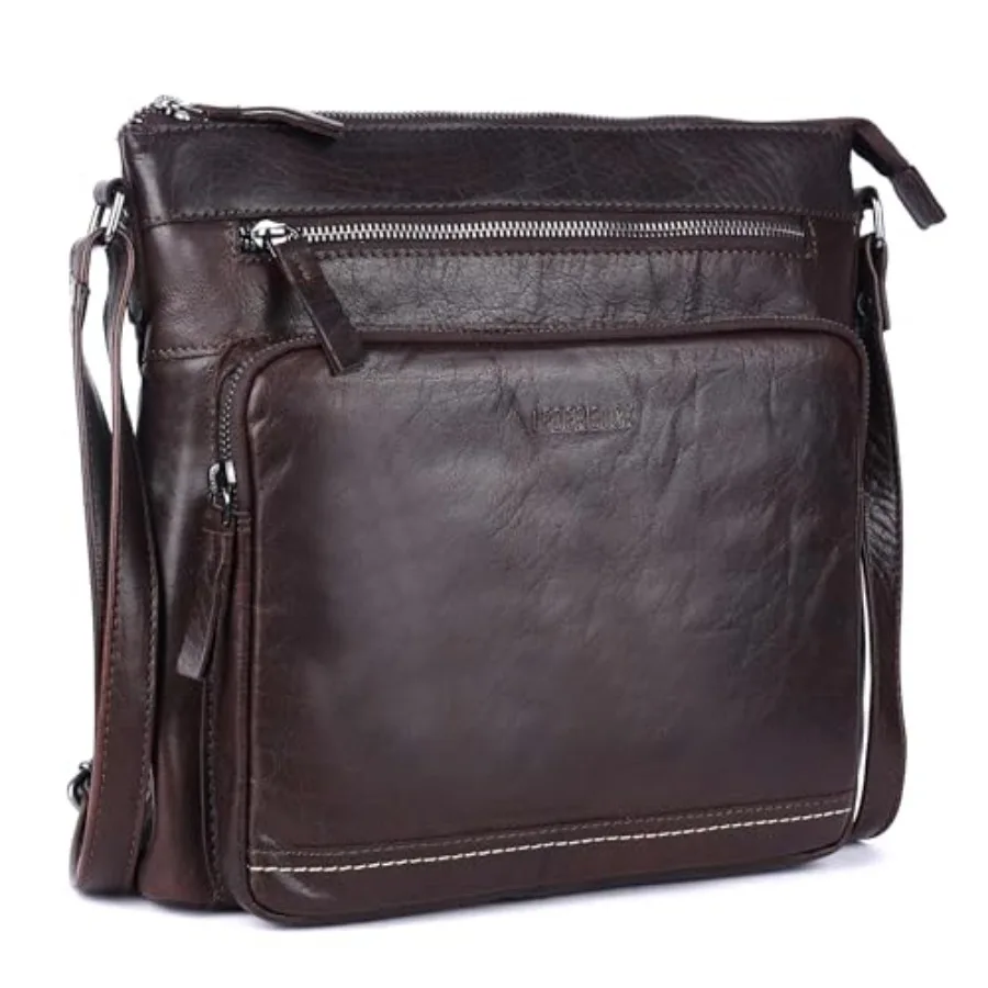 Crossbody purse for daily use, genuine leather, black, soft triple-zip design with extra-large capacity
Crossbody purse for daily use, genuine leather, black, soft triple-zip design with extra-large capacity