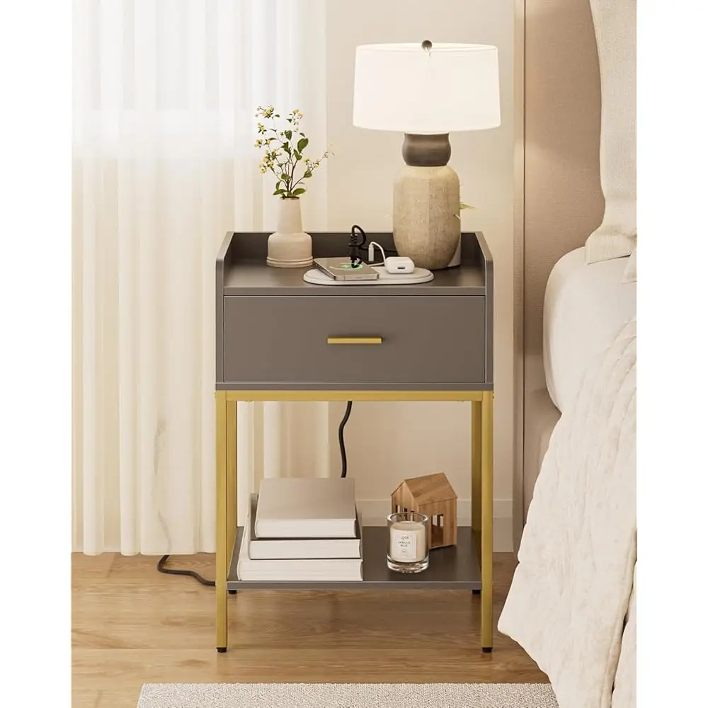 Nightstand With Charging Station,3-Tier Modern Bedside Table Night Stand With Storage Drawer And Shelf,Small End Side Table For
Nightstand With Charging Station,3-Tier Modern Bedside Table Night Stand With Storage Drawer And Shelf,Small End Side Table For