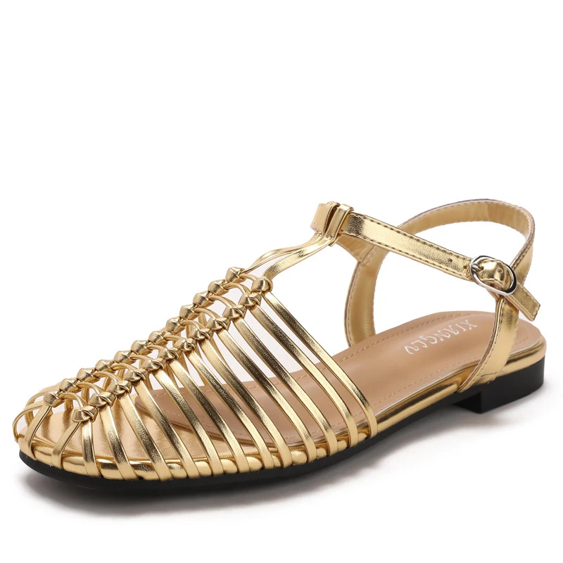 Summer Outing Handmade Woven Roman Sandals for Women, New Hollow Low-Heel Shoes with Single Strap Buckle, Casual Shoes
Summer Outing Handmade Woven Roman Sandals for Women, New Hollow Low-Heel Shoes with Single Strap Buckle, Casual Shoes
