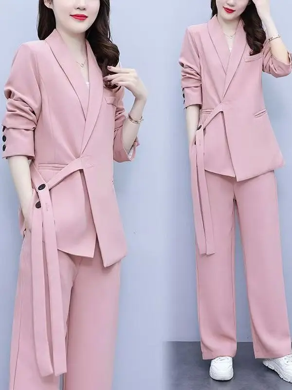 Anti-Aging Spring Autumn Wide Leg Pants Two-Piece Suit Polyester Fiber Long Sleeve Long Pants for Women in Their 20s And 30s
Anti-Aging Spring Autumn Wide Leg Pants Two-Piece Suit Polyester Fiber Long Sleeve Long Pants for Women in Their 20s And 30s