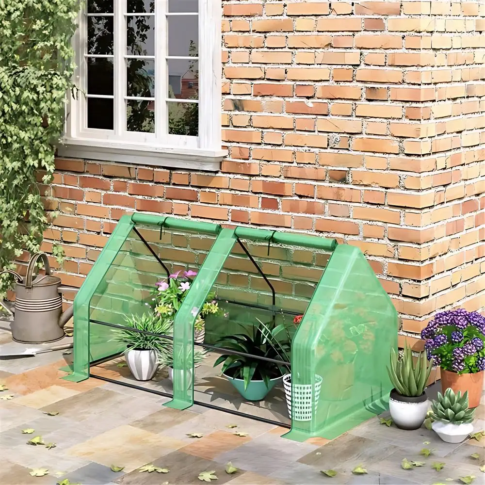 Mini Walk-in Greenhouse High-quality waterproof PE Cover Thickened Steel Pipe Two Roll-up Zippered Doors Easy To Move
Mini Walk-in Greenhouse High-quality waterproof PE Cover Thickened Steel Pipe Two Roll-up Zippered Doors Easy To Move