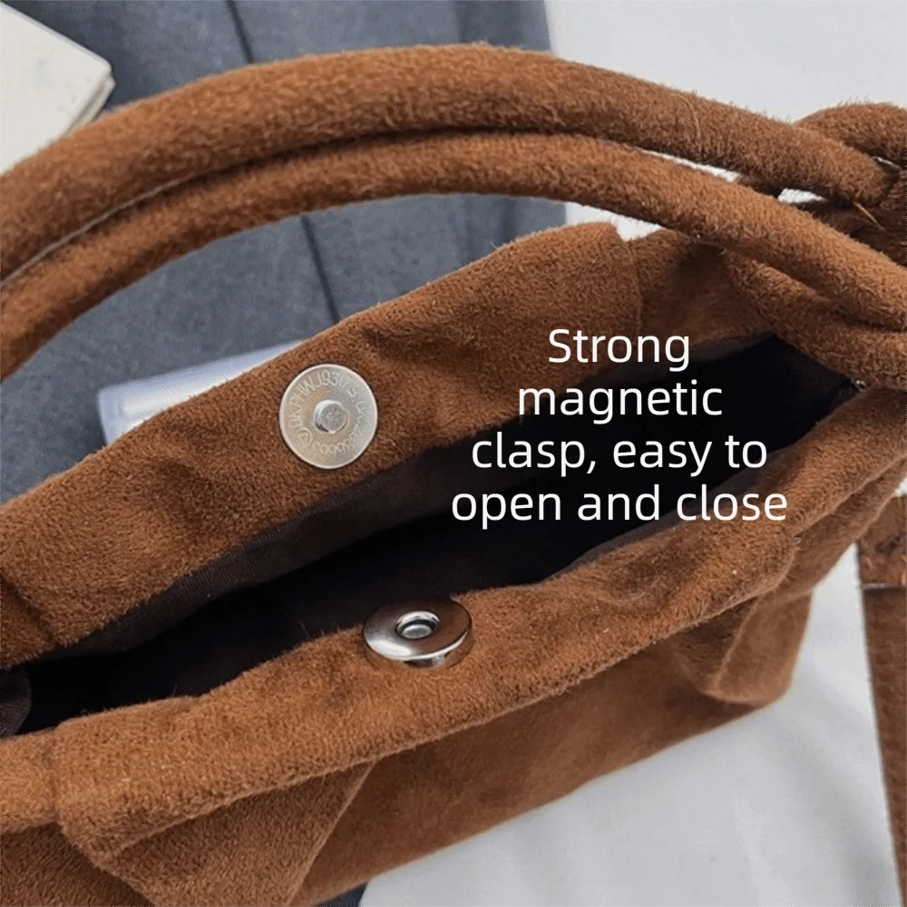 Retro Style Suede Leather Crossbody Bag Wrinkle Texture Soft Handle Fashion Handbag Magnetic Closure Commuting Bag Commuting
Retro Style Suede Leather Crossbody Bag Wrinkle Texture Soft Handle Fashion Handbag Magnetic Closure Commuting Bag Commuting