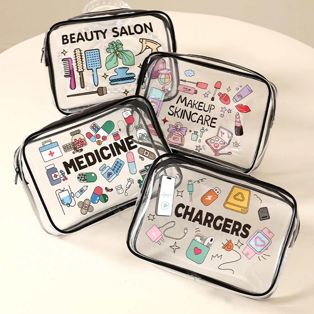 Transparent PVC Makeup Bag Waterproof Travel Toiletry Bag with Floral Print Large Capacity Cosmetic Organizer Bags
Transparent PVC Makeup Bag Waterproof Travel Toiletry Bag with Floral Print Large Capacity Cosmetic Organizer Bags
