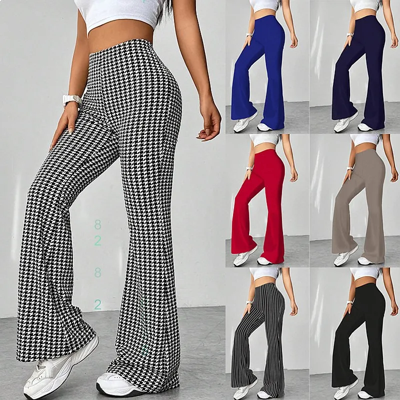 Retro Houndstooth High Waist Flared Pants Women Spring Summer Stretchy Trousers Palazzo Pants
Retro Houndstooth High Waist Flared Pants Women Spring Summer Stretchy Trousers Palazzo Pants