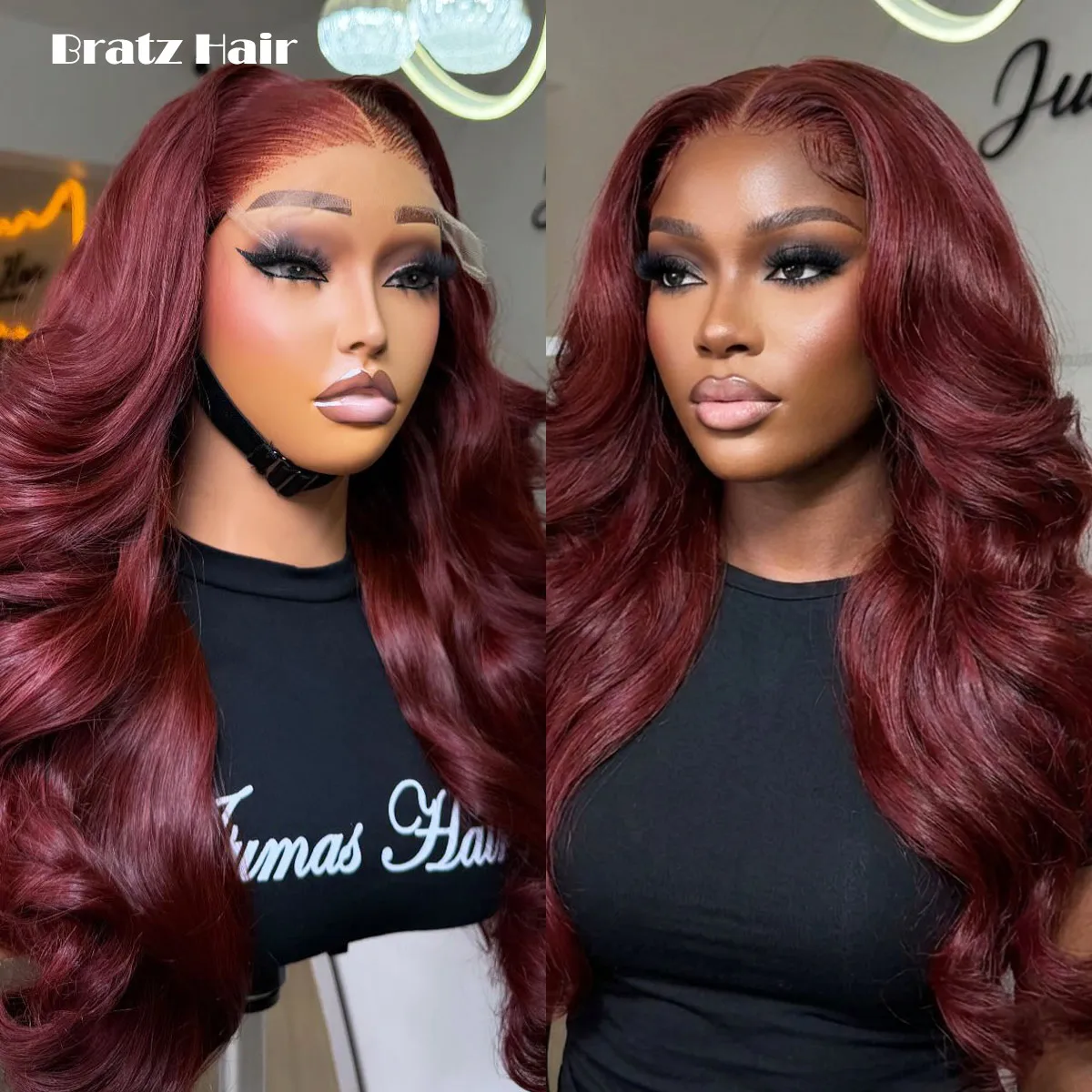 450 High Density 99j Burgundy Glueless Wig Human Hair 13x6 13x4 HD Lace Front Loose Bouncy Wave Wig Wine Color Glueless Wigs
450 High Density 99j Burgundy Glueless Wig Human Hair 13x6 13x4 HD Lace Front Loose Bouncy Wave Wig Wine Color Glueless Wigs