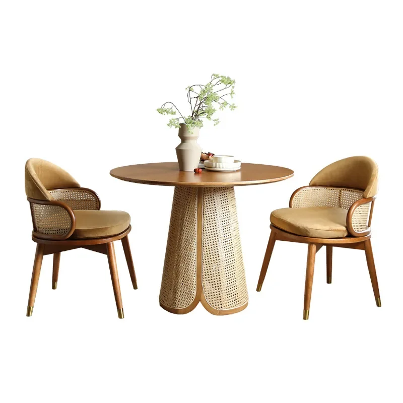Nordic Solid Wood Round Table Small Rattan Dining Table And Chair Combination Internet Celebrity High-end Restaurant Furniture
Nordic Solid Wood Round Table Small Rattan Dining Table And Chair Combination Internet Celebrity High-end Restaurant Furniture