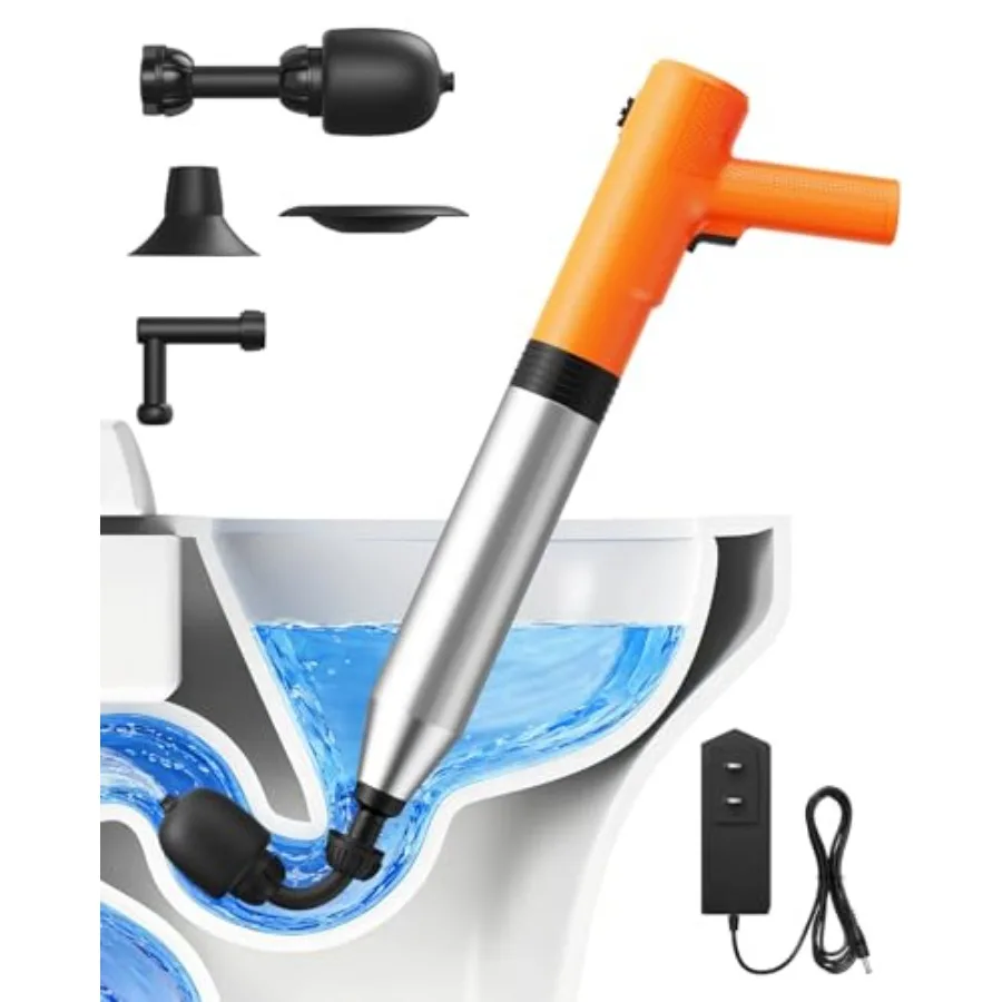 Ublue Electric Toilet Plunger, 4 in 1 High Pressure Toilet Unclogger with Multi-Purpose Heads and Automatic Inflation, Heavy Du
Ublue Electric Toilet Plunger, 4 in 1 High Pressure Toilet Unclogger with Multi-Purpose Heads and Automatic Inflation, Heavy Du