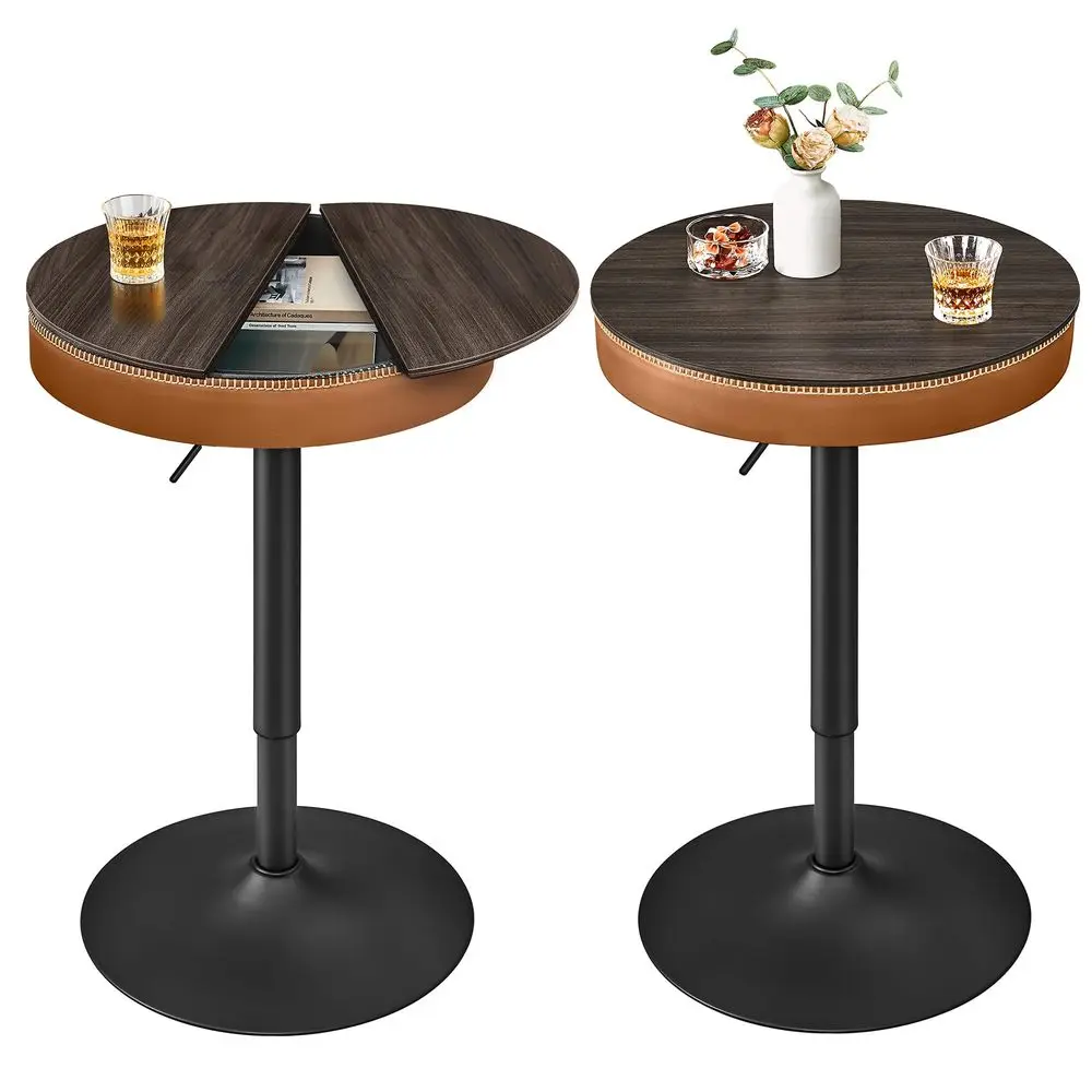 EKHO Collection Height Adjustable Bar Table Set of 2, Round High Pub Tables with Storage, Synthetic Leather with Stitching, Mid
EKHO Collection Height Adjustable Bar Table Set of 2, Round High Pub Tables with Storage, Synthetic Leather with Stitching, Mid