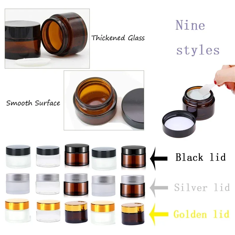 5Pcs 5-100g Empty Round Glass Cream Jars With Lining & Lids Sample Jar Portable Travel Container For Nail Powder Makeup Lotion
5Pcs 5-100g Empty Round Glass Cream Jars With Lining & Lids Sample Jar Portable Travel Container For Nail Powder Makeup Lotion