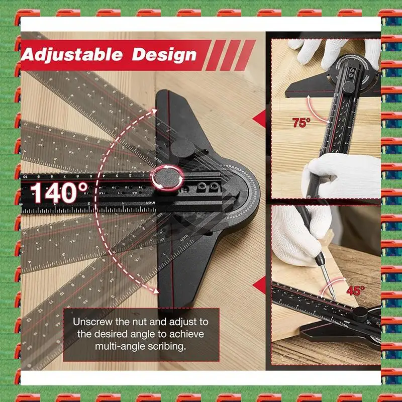 ABMO Angle Finder Protractor,Angle Gauge,Adjustable Aluminum Construction Protractors With 13 Inch Woodworking Ruler
ABMO Angle Finder Protractor,Angle Gauge,Adjustable Aluminum Construction Protractors With 13 Inch Woodworking Ruler