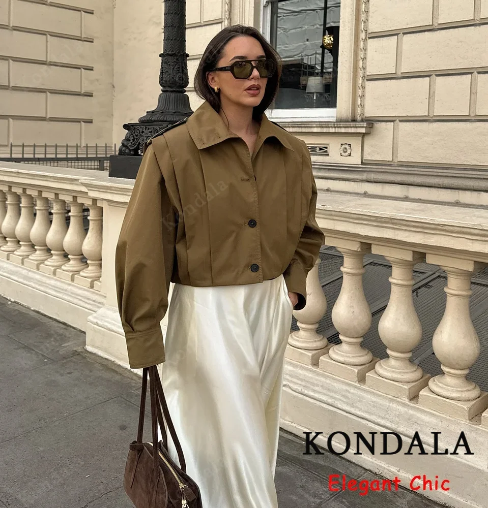 KONDALA винтажная шикарная свободная куртка с лацканами, женская плиссированная куртка с карманами на пуговицах, весна-осень 2021, модная уличная женская куртка
KONDALA винтажная шикарная свободная куртка с лацканами, женская плиссированная куртка с карманами на пуговицах, весна-осень 2021, модная уличная женская куртка