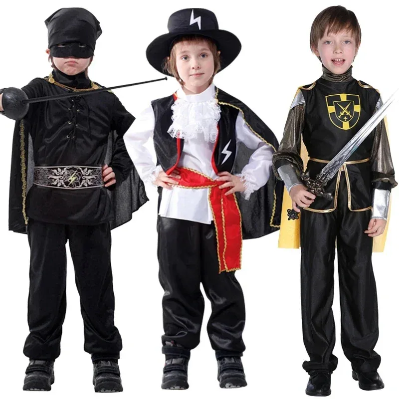 Purim Children's Day Costumes for Child Kids Boys Black Masked Knight Hero Zorro Costume Cosplay Dress Up
Purim Children's Day Costumes for Child Kids Boys Black Masked Knight Hero Zorro Costume Cosplay Dress Up