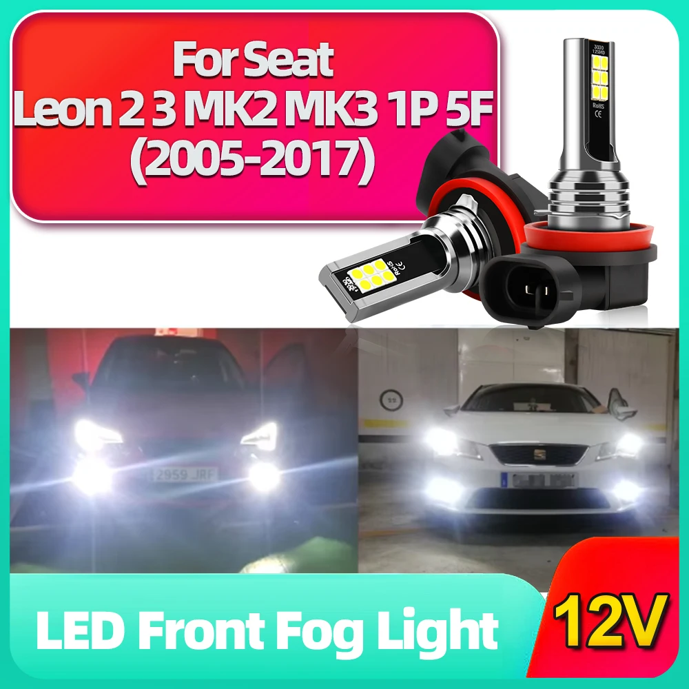 2Pcs Good Quality 6000K White Car LED Fog Lamp 12V Auto Front Fog light Bulbs for Seat Leon 2 3 MK2 MK3 1P 5F (2005 2006-2017)
2Pcs Good Quality 6000K White Car LED Fog Lamp 12V Auto Front Fog light Bulbs for Seat Leon 2 3 MK2 MK3 1P 5F (2005 2006-2017)